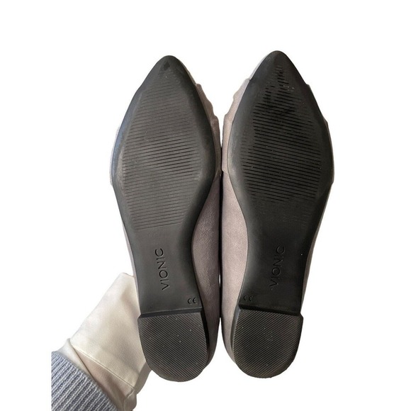 Vionic Gramercy Ballet Flat Size 7 Pointed Gray Suede Bow Slip On Shoes - Picture 7 of 7